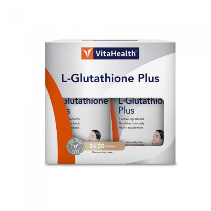 VITAHEALTH L-Glutathione Plus 30's X 2 with Grape Seed Extract, Glutathione Supplement