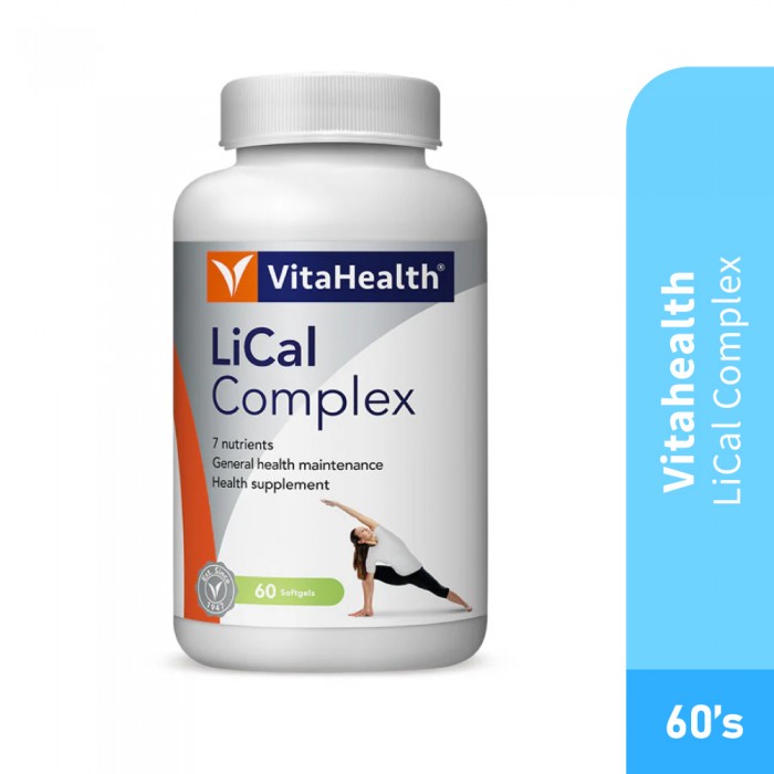VITAHEALTH Lical Complex 60's with Calcium Magnesium Zinc D3, Calcium Supplement