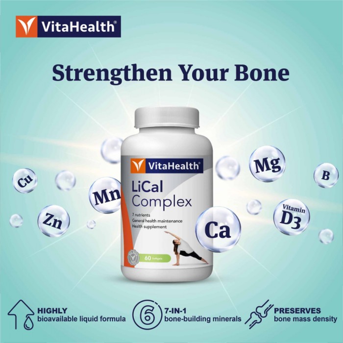 VITAHEALTH Lical Complex 60's with Calcium Magnesium Zinc D3, Calcium Supplement