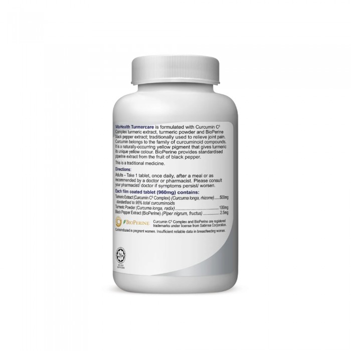 VITAHEALTH Turmercare 50's with Turmeric Supplement, Joint Supplement with Turmeric Powder