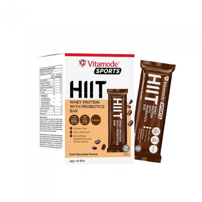 VITAMODE HIIT Whey Protein Bar with Probiotics 10's for Energy Bar, Protein Snack
