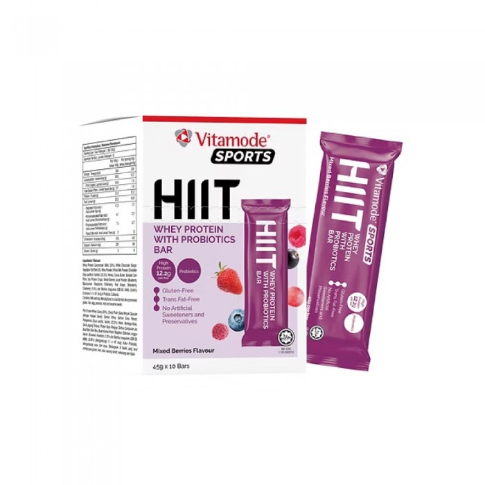 VITAMODE HIIT Whey Protein Bar with Probiotics 10's for Energy Bar, Protein Snack