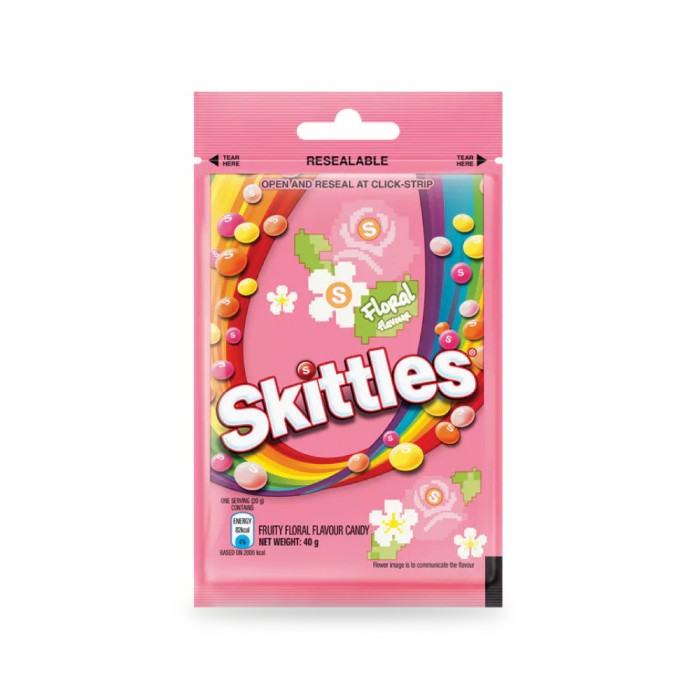 SKITTLES Flora 40g for Skittles Candy, Gula Gula Masam, Sour Candy, Gummy Candy