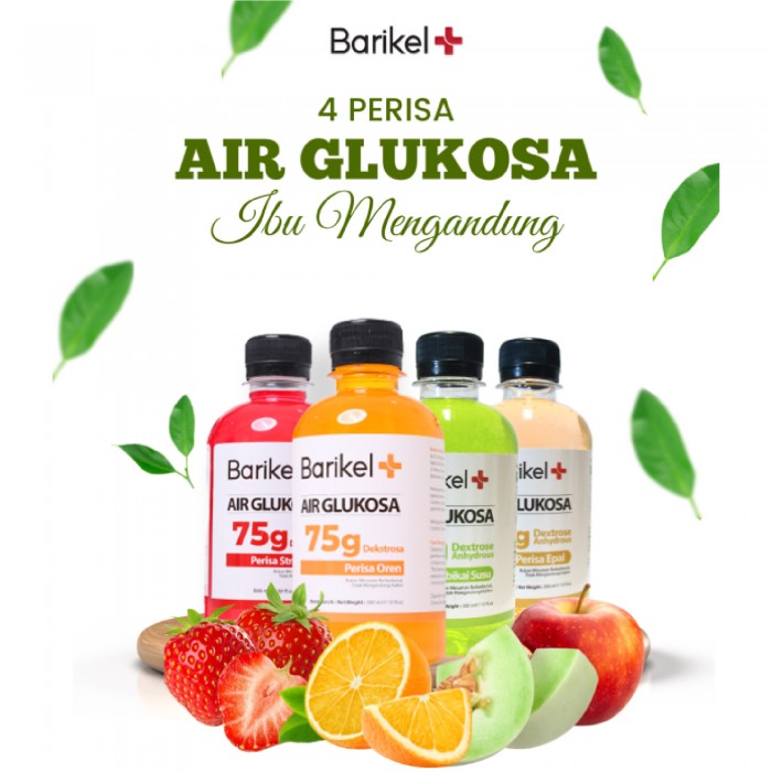 Barikel+ Air Glukosa 75g 300ml (Apple/HoneyDew/Strawberry/Orange)