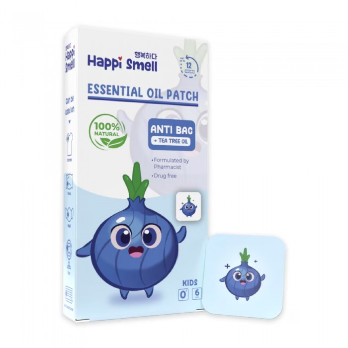 Happi Smell Onion Essential Oil Patch 6's Anti Bac for Sinus, Patch, Essential Oil