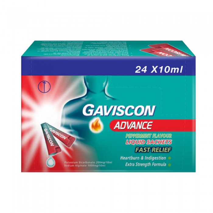 Gaviscon Advance Liquid Sachet 24's for Heartburn, Indigestion