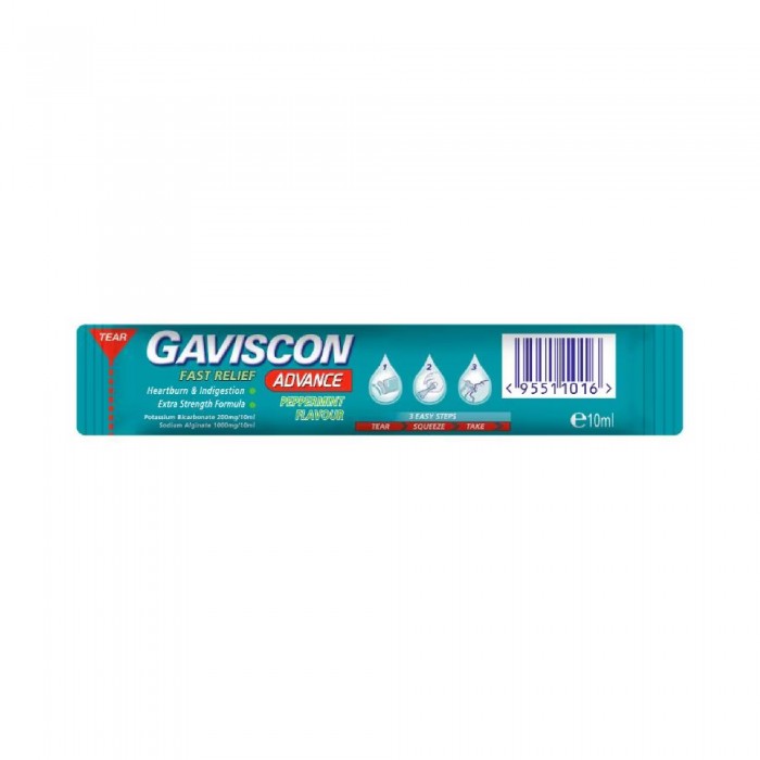 Gaviscon Advance Liquid Sachet 10ml for Heartburn, Indigestion