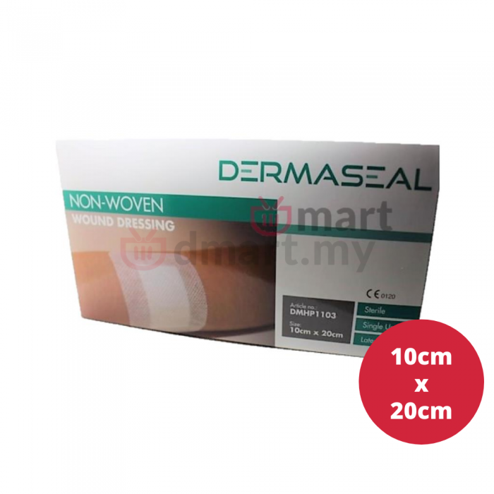 DERMASEAL NON-WOVEN WOUND DRESSING 10CM X 20CM (DMHP1103) 25'S