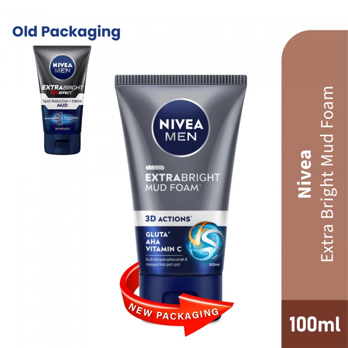NIVEA  MEN EXTRA EXTRA BRIGHT MUD FOAM 100G  (81775)