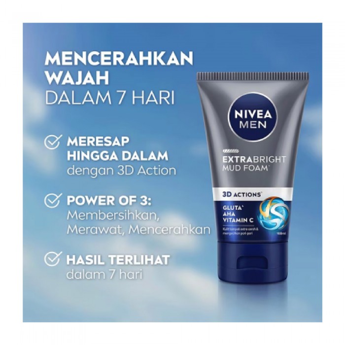 NIVEA  MEN EXTRA EXTRA BRIGHT MUD FOAM 100G  (81775)