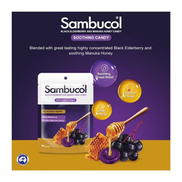SAMBUCOL MANUKA HONEY CANDY 16'S