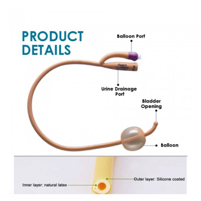 Connecx Uronecx Latex 2way Foley Catheter Hard Valve 1's for Urinary Drainage