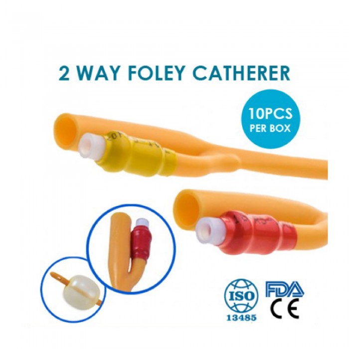 Connecx Uronecx Latex 2way Foley Catheter Hard Valve 1's for Urinary Drainage