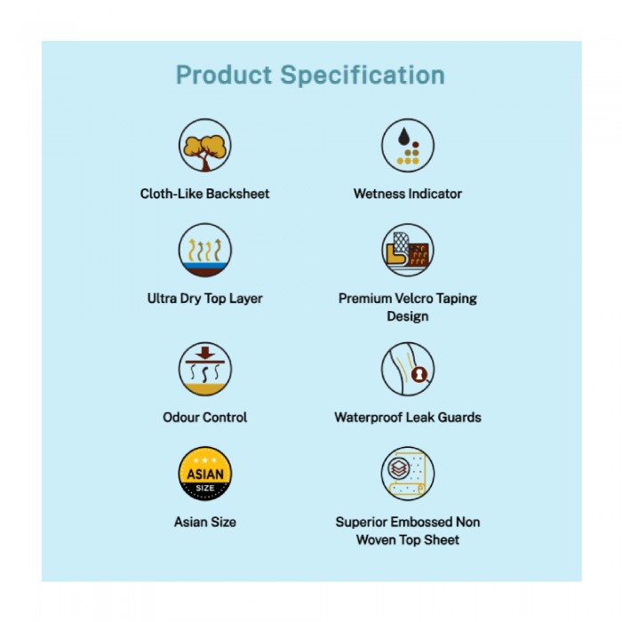 ABSORBA CONTI-FIT PLUS CLOTHLIKE DIAPERS 8'S - XL