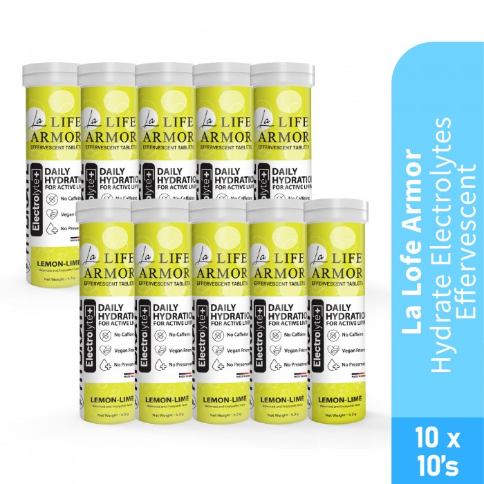 LA LIFE ARMOR HYDRATE ELECTROLYTES EFFERVESCENT 10'S X 10