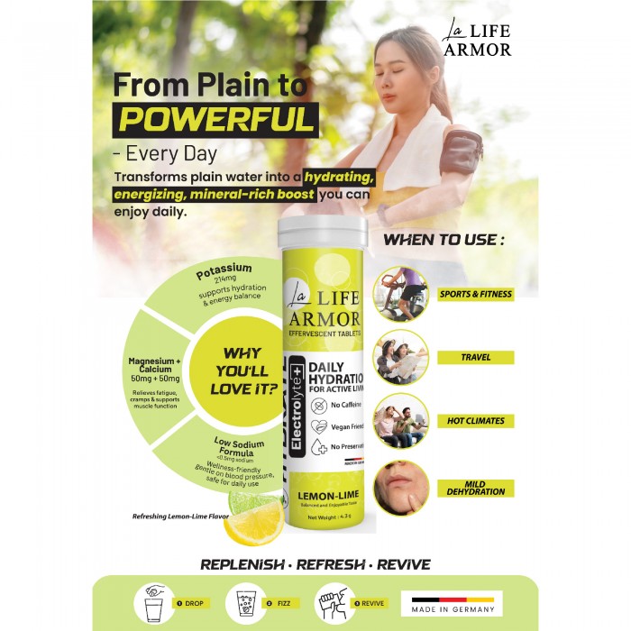 LA LIFE ARMOR HYDRATE ELECTROLYTES EFFERVESCENT 10'S X 10