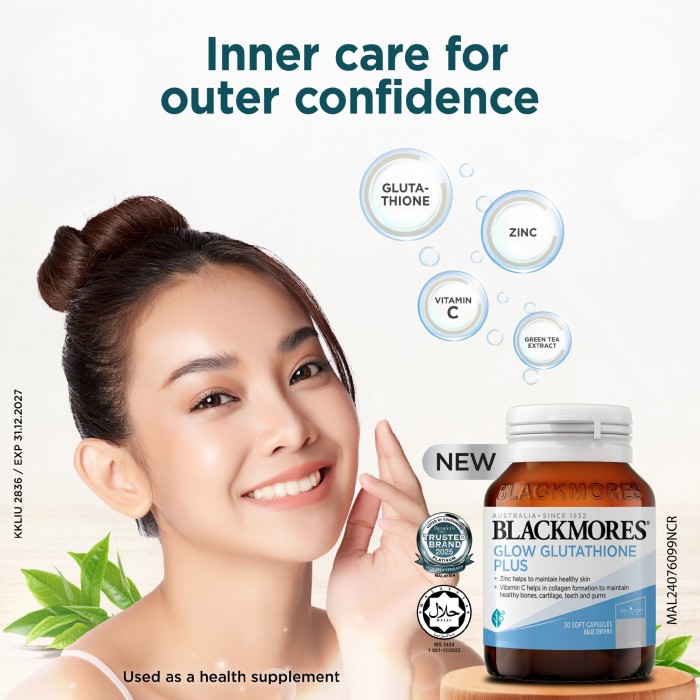 BLACKMORES Glow Gluthathione Plus 30's for Glutathione Supplement, Vitamin C