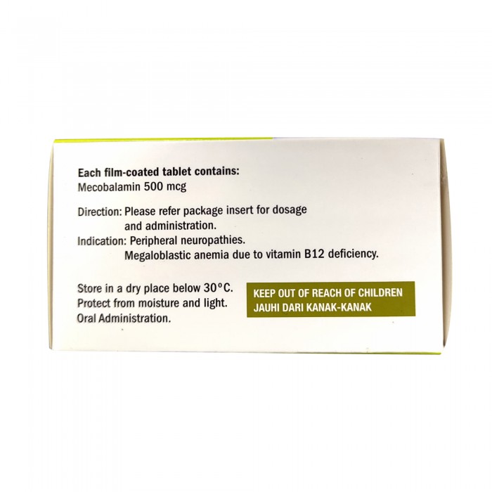 MECOVIT Tablet 500mcg 10's for Nerve Supplement, Vitamin B12