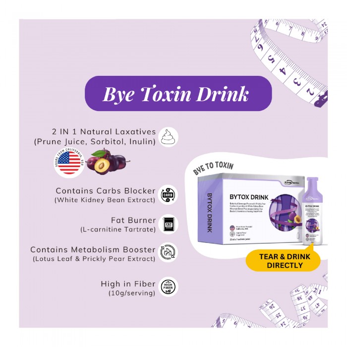 ELDON Nutrition Bytox Drink 7's for Fiber, Fat Burner, Prune Juice