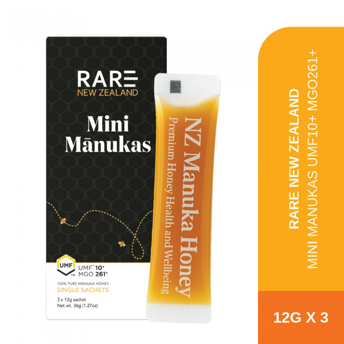 RARE NEW ZEALAND Mini Manukas UMF 10+ MGO261+ 12G X 3 for Manuka Honey