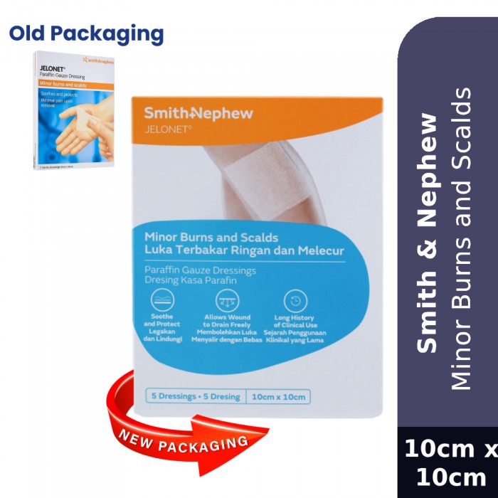 SMITH NEPHEW Jelonet Paraffin Gauze Dressing (10cm x 10cm) 5's