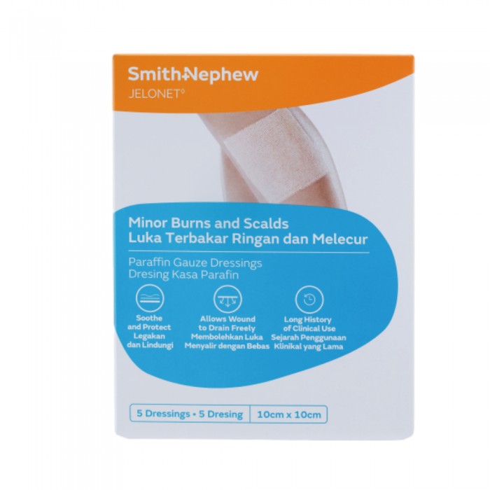 SMITH NEPHEW Jelonet Paraffin Gauze Dressing (10cm x 10cm) 5's