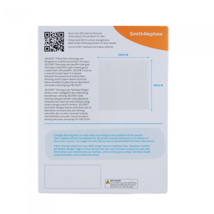 SMITH NEPHEW Jelonet Paraffin Gauze Dressing (10cm x 10cm) 5's