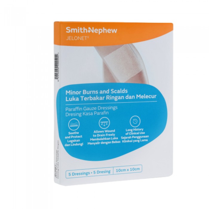 SMITH NEPHEW Jelonet Paraffin Gauze Dressing (10cm x 10cm) 5's