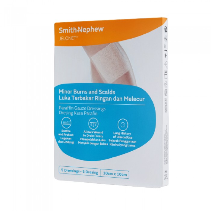 SMITH NEPHEW Jelonet Paraffin Gauze Dressing (10cm x 10cm) 5's