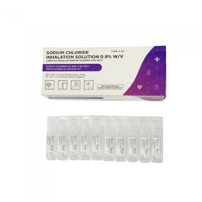 Sodium Chloride Inhalation Soltion 0.9% W/V 2.5ml X 20 Vials for ...
