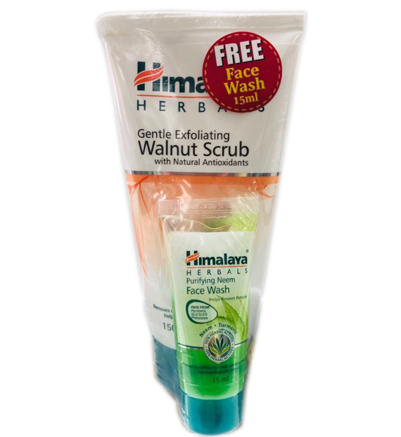 Himalaya Gentle Exfoliating Walnut Scrub 150ml Foc Face Wash 15ml