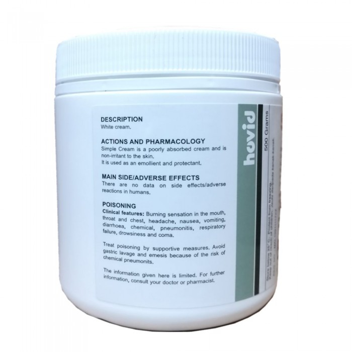HOVID Simple Cream 500g for Gentle Moisturising Cream for Sensitive Skin, Dry Skin, Eczema, Psoriasis