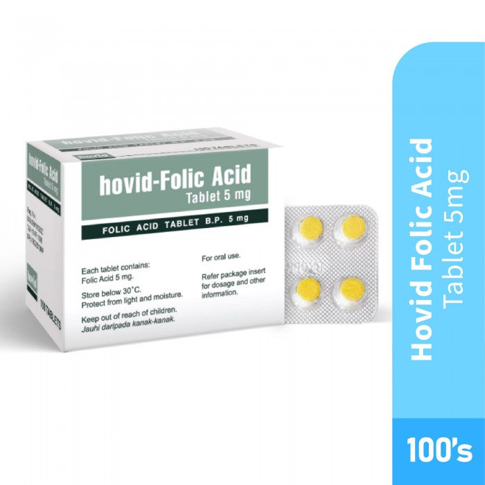 HOVID Folic Acid 100's Acid Folic For Pregnant, Folic Acid, Folic Acid Pregnant, Asid Folic, 叶酸