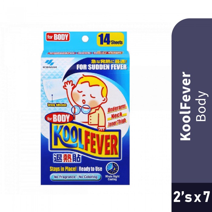 KOOLFEVER Body 14's for Fever, Cool Fever for Adult, Kids & Baby, Kool Fever with Cooling Effect, Cool Temperature, 退热贴