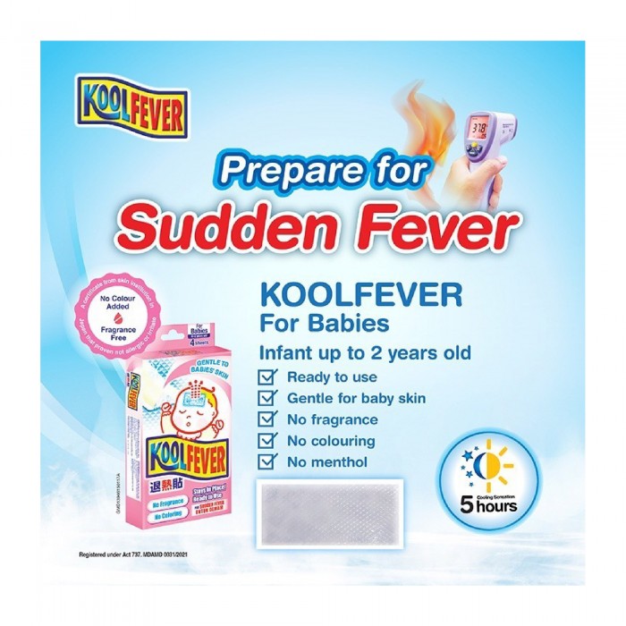 KOOLFEVER Baby 12's for Fever, Cool Fever for Baby, Kool Fever with Cooling Effect, Cool Temperature, 退热贴