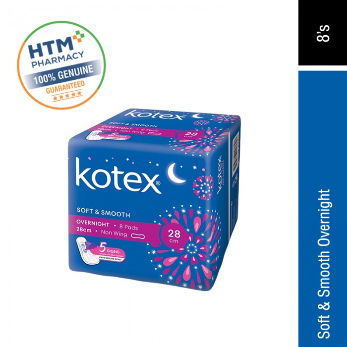 KOTEX SSFT & SMOOTH OVERNIGHT 8'S