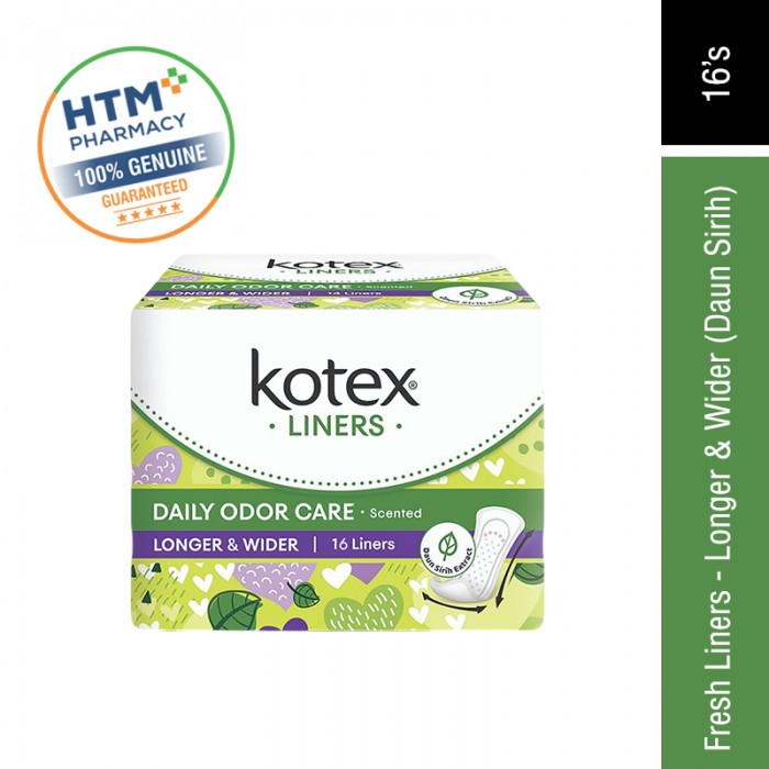 KOTEX FRESH LINERS 16'S - LONGER & WIDER (DAUN SIRIH)