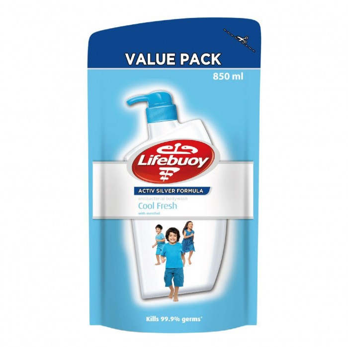 LIFEBUOY Cool Fresh Body Wash Refill Shower Gel 850ml - Antibacterial Body Wash / Sabun Mandi Sabun Badan Lifebuoy Refil