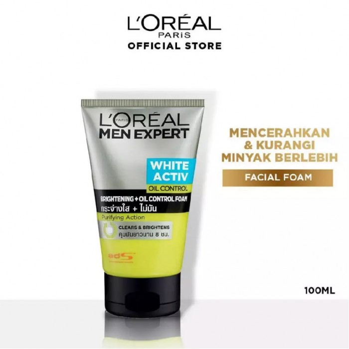 L'oreal Men White Activ Oil Control Foam 100ML