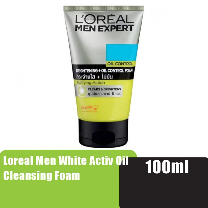 L'oreal Men White Activ Oil Control Foam 100ML