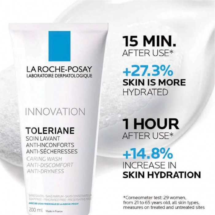 LA ROCHE POSAY Toleriane Caring Wash Anti-Discomfort Facial Cleanser 200ml - For Normal, Sensitive Dry Skin 洗臉霜