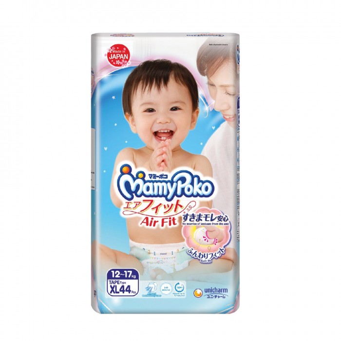 Mamypoko Open Air Fit Tape Pampers baby 44's - XL size Premium quality Pempes baby made in Japan