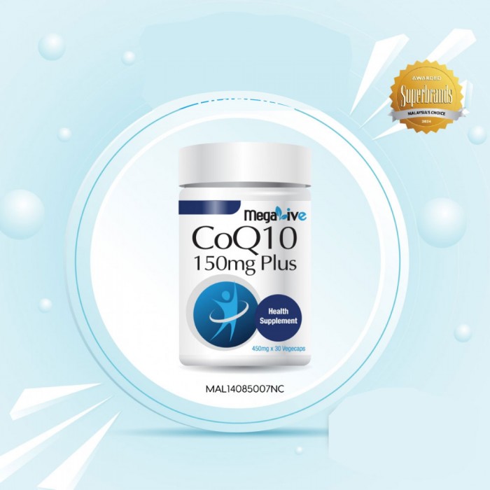MEGALIVE Coq10 150mg Plus 30's X 2 for Coq10 Supplement, Q10 Supplement, Coenzyme q11