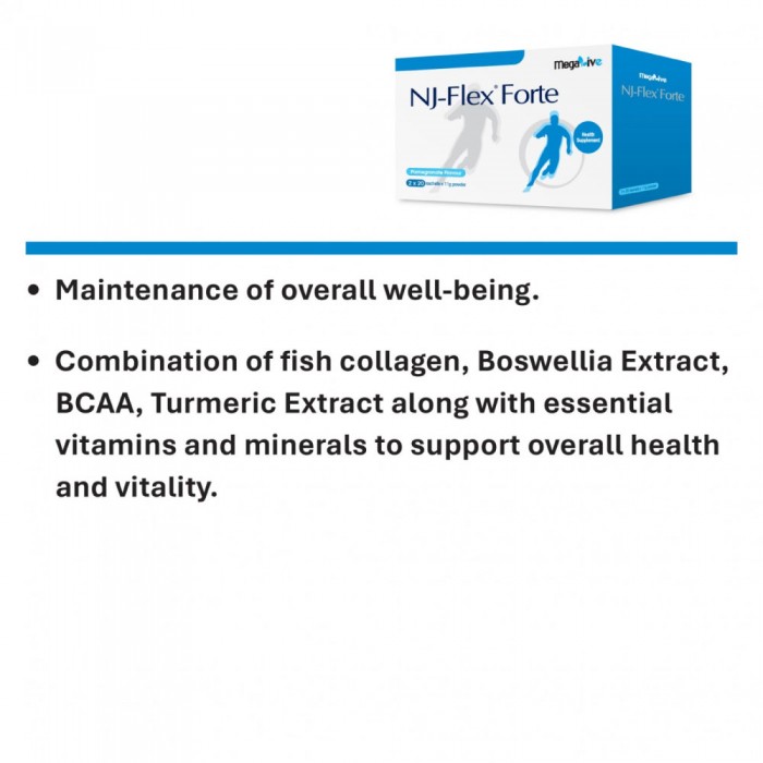 MEGALIVE Nj-FLEX Forte 20's X 2 with Hydrolyzed Collagen, Turmeric Supplement, Ubat Sendi
