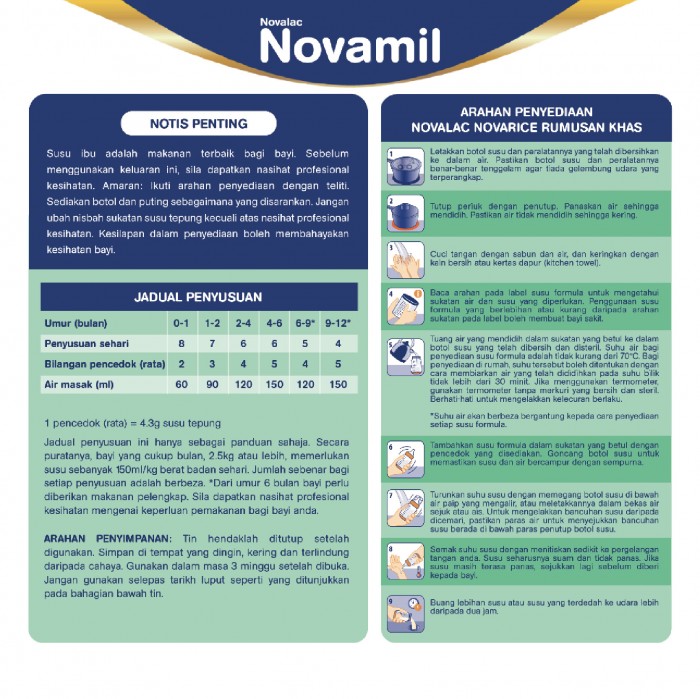 NOVALAC NOVARICE 800G 0-1 TAHUN