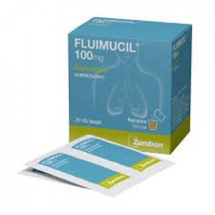 FLUIMUCIL A 100mg 30's for Cough, Phlegm, Phlegm Medicine, Ubat Batuk, Ubat Kahak, 止咳药, in Sachet - Orange