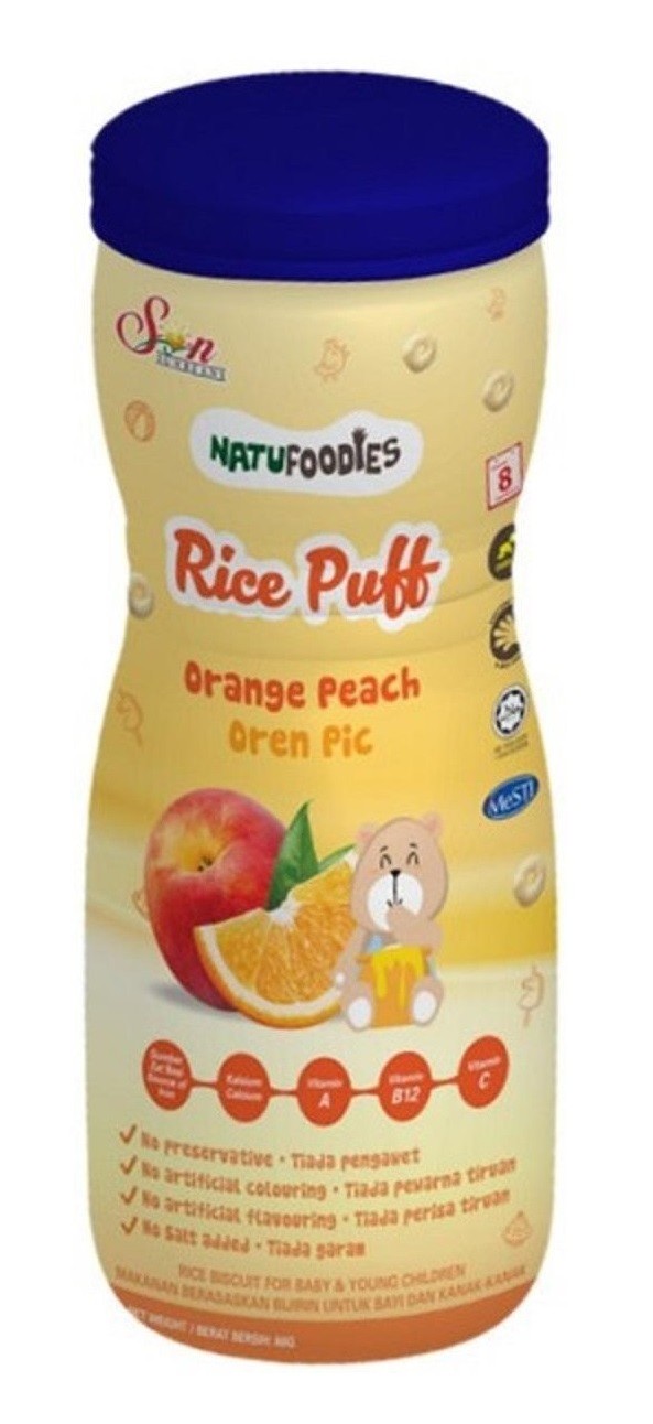 Natufoodies Rice Puff 60g - Orange Peach