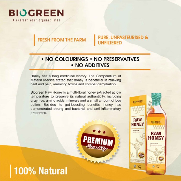 BIOGREEN Raw Honey 1kg