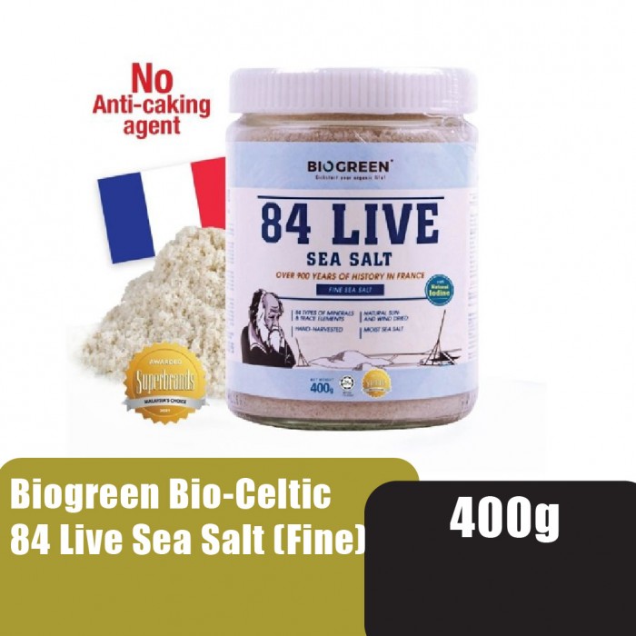 BIOGREEN 84 Live Sea Salt (Fine) 400g