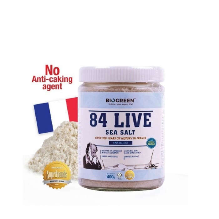 BIOGREEN 84 Live Sea Salt (Fine) 400g